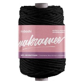 Macramee 4mm, black - černá, 10ks