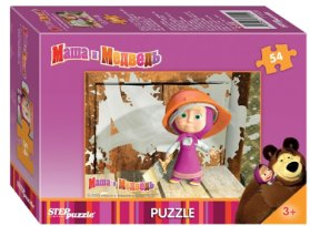 Puzzle mini 54 Máša a Medvěd - Malujeme