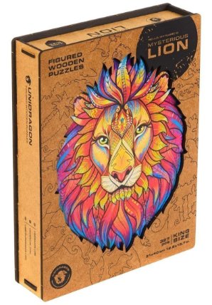 Unidragon dřevěné puzzle - Lev velikost M