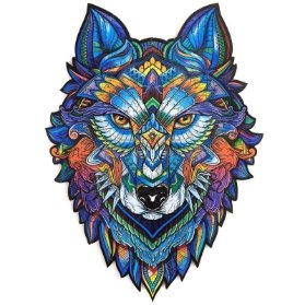 Unidragon dřevěné puzzle - Vlk velikost S