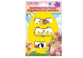 Smršťovací dekorace na vejce živá zvířátka 12ks