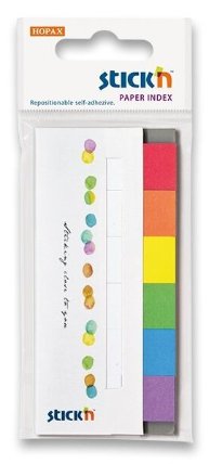 Samolepicí záložky Stick'n Paper Index rainbow, 45 x 15 mm, 6 x 30 ks