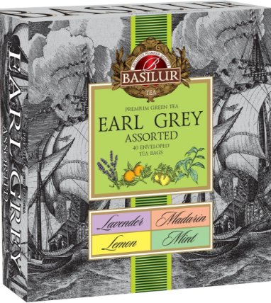 BASILUR Earl Grey Green Assorted přebal 40 gastro sáčků