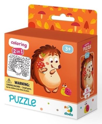 Dodo Puzzle s omalovánkou - Ježek 16 dílků