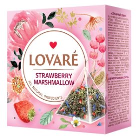 LOVARÉ Strawberry Marshmallow 30g (15 pyramid, zelený čaj)
