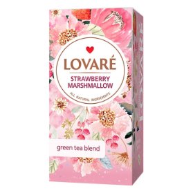 LOVARÉ Strawberry Marshmallow 36g (24 sáčků, zelený čaj)