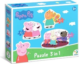 Puzzle Prasátko Peppa Kamarádi 3v1