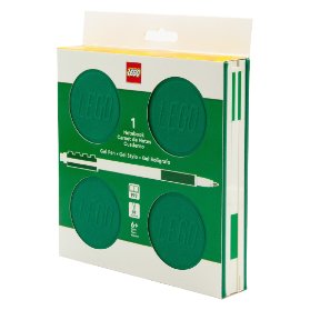 LEGO Zápisník s gelovým perem jako klipem a náhradní náplní - zelený