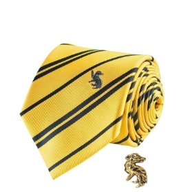 Harry Potter Kravata luxusní a pin v krabičce - Mrzimor