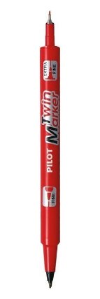 popisovač TwinMarker Begreen - červený