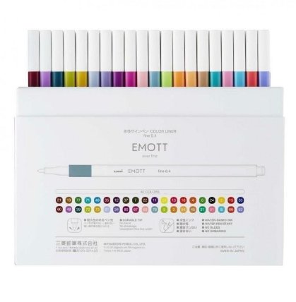UNI EMOTT fine liner sada, 40 ks