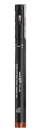 Kreativní liner PIN 01, 0,1 mm, hnědý