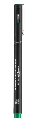 Kreativní liner PIN 01, 0,1 mm, zelený