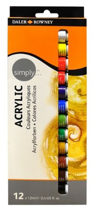 Daler - Rowney SIMPLY sada akrylových barev 12 x 12 ml
