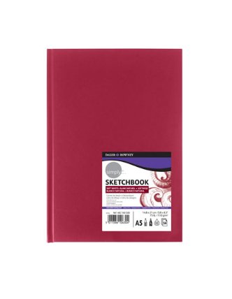 Daler - Rowney SIMPLY RED skicák v knižní vazbě A5, extra bílý 100 g / m2, 54 li