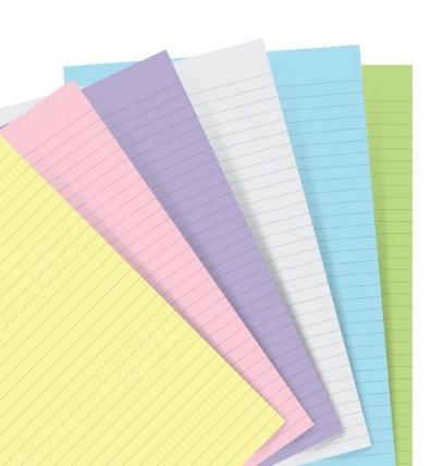 Filofax - Náplň kapesní, linkovaný, mix barev, pastel (6 barev)