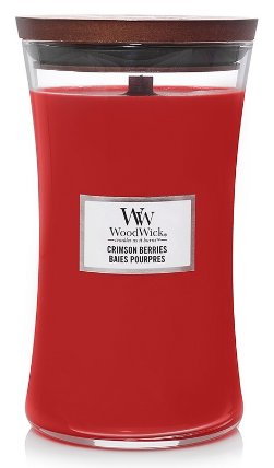 WoodWick Crimson Berries svíčka váza 609g