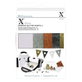 Docrafts samolepíci glitterový papír A5 metalický 10 ks
