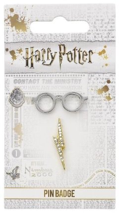 Harry Potter: Odznak - Brýle a jizva ve tvaru blesku / sada
