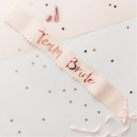 ŠERPA růžová s potiskem z růžového zlata Team Bride 6ks