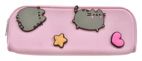 Silikonový penál - ozdoba - Kočka Pusheen - Hvězdička a srdíčko