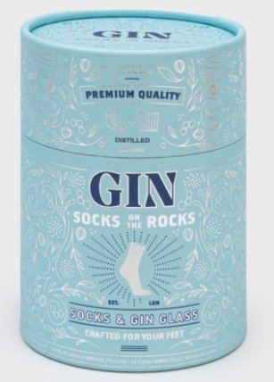 Dárkový set Socks on the Rocks: Gin (ponožky, sklenice)