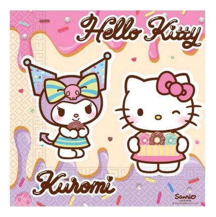 Papírové ubrousky Hello Kitty a Kuromi 20ks