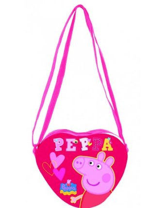 Kabelka ve tvaru srdíčka Prasátko Peppa - červená