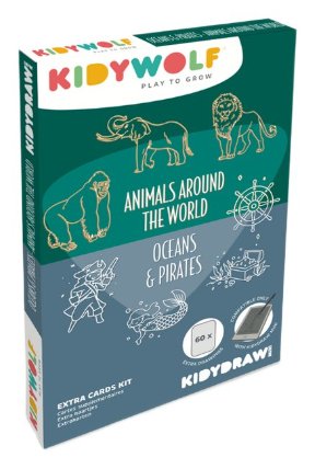 Doplňkové karty KIDYDRAW MINI - Zvířata celého světa, oceánů a piráti