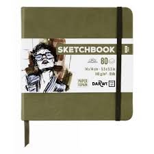 Skicovací blok Khaki 14x14 140g 80 listů