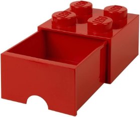 Úložný box LEGO s šuplíkem 4 - červený