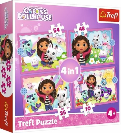 Puzzle Gábinin kouzelný domek 4v1 (35,48,54,70 dílků)