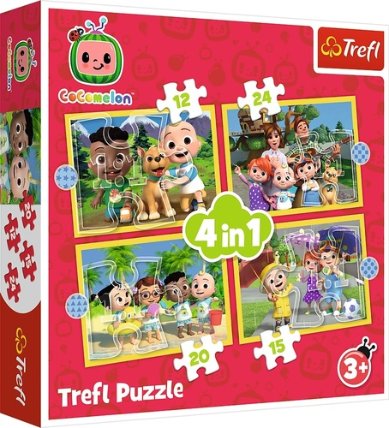 Puzzle Cocomelon: Seznamte se 4v1 (12,15,20,24 dílků)