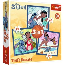 Puzzle Čas se Stitchem 3v1 (20,36,50 dílků)