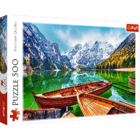 Puzzle Jezero Braies Itálie 500 dílků