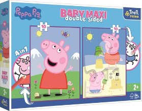 Trefl Puzzle Baby maxi Prasátko Peppa Dobrý den 2x10 dílků - oboustranné