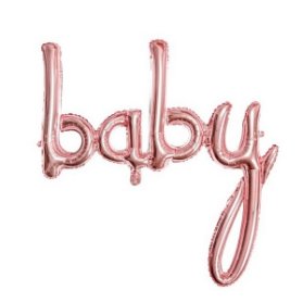 BALÓNEK fóliový Baby růžové zlato