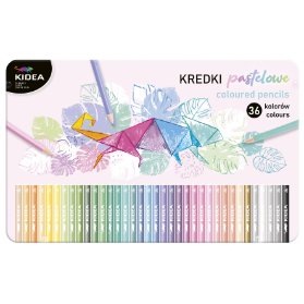 Pastelové pastelky trojhranné v plechové krabičce Kidea 36 ks