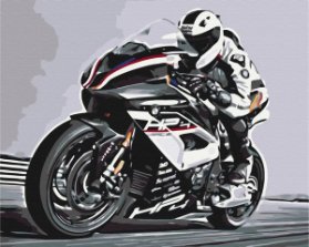 Diamantový obrázek -Silniční motorka 30x40cm
