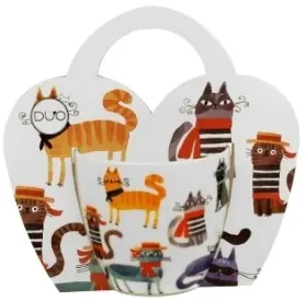Porcelánový hrnek v dárkovém balení Cat´s World Stylish Cats