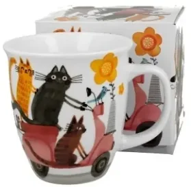 Porcelánový hrnek v dárkové krabičce Cat´s World Cats On A Scooter