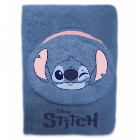 Památník plyšový A5 Stitch modrý s kapsičkou