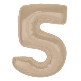 Balónek fóliový číslo 5 matný latte 92cm