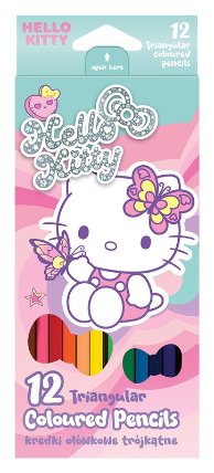 Pastelky trojhranné Hello Kitty, 12 barev
