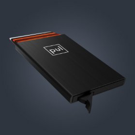 Pouzdro na karty Zen RFID, černý kartáčovaný hliník