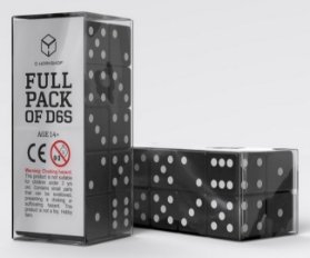 Sada 20 kostek D6 - Černobílé