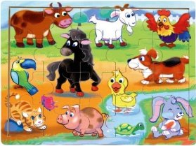 Dřevěné puzzle Na venkově