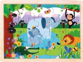 Dřevěné puzzle Džungle