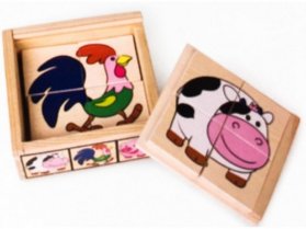 Dřevěné puzzle Moje první zvířátka Statek