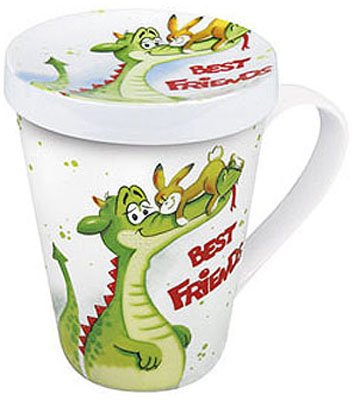 Best friends - hrnek s víčkem - krokodýl a zajíček